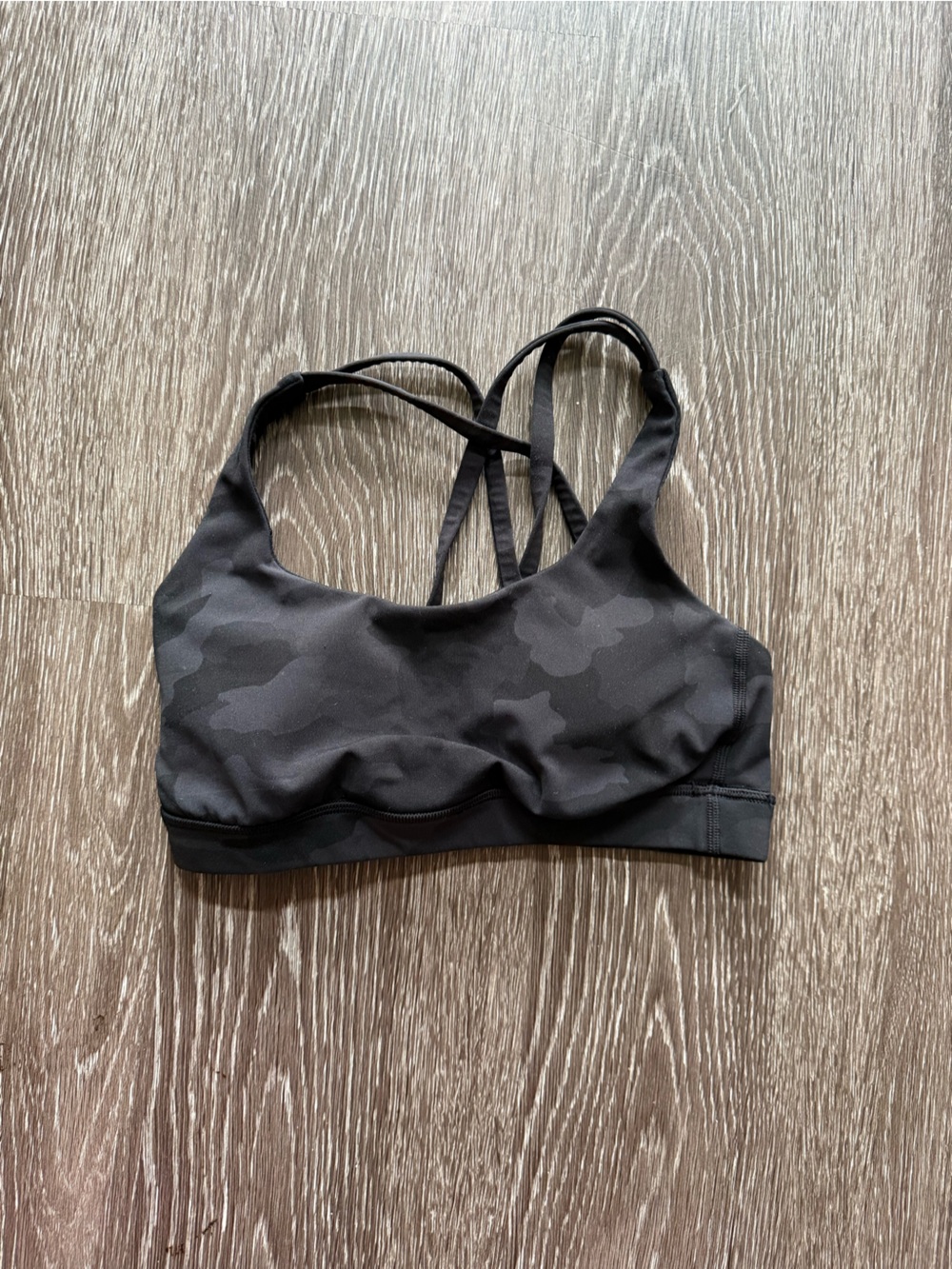 lululemon athletica Black Camo Strappy Sports Bra